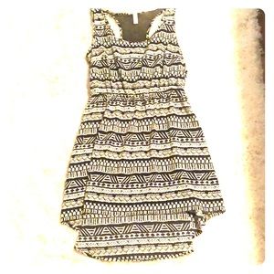 Black and white high-low dress